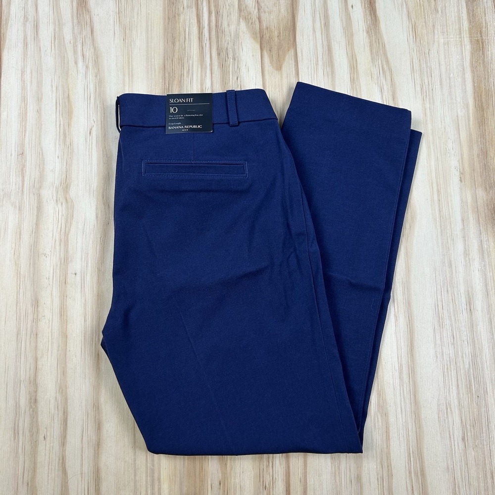 Banana Republic Women's NEW Sloan Fit Pants Blue Size 10 Cropped Stretch Dress